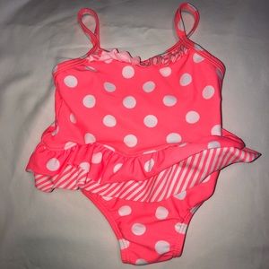 Carter’s Coral Pink w/ White Dots Swimsuit 12M